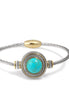 Premium Quality Two Tone Round Turquoise Twisted Rope  Magnetic Clasp Bracelet