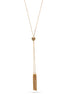 Gold Crystal Heart Pendant With Tassel Necklace