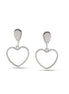 Silver Heart Drop Post Earrings