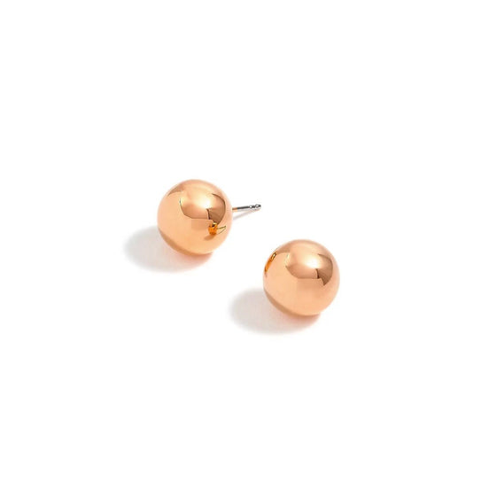 Rose Gold Round 14 Mm Stud Earrings