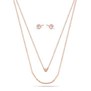 CRYSTAL BAR SMALL PENDANT NECKLACE AND EARRINGS SET #SWY-18092 (NB13)