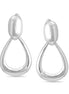 Rhodium Teardrop Clip-On Earrings