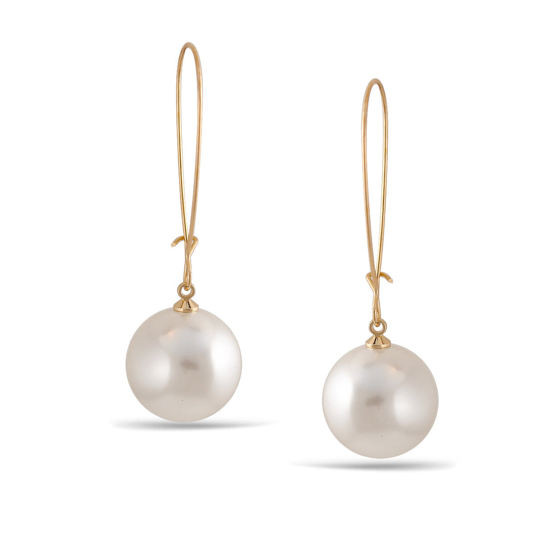 Gold Cream Pearl Earrings