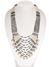 Cream And Brown Beads Cowrie Shell Adjustable Length Silver Statement Indian Necklace