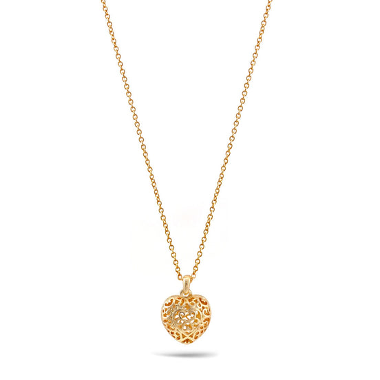 Gold 0.5" Inch  Round Tree Pendant Adjustable Length Gold Chain Necklace
