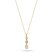 Gold Crystal Flower Pendant Adjustable Length Chain Necklace