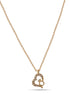 Gold Heart And Ring Crystal Small Pendant Adjustable Length Chain Necklace