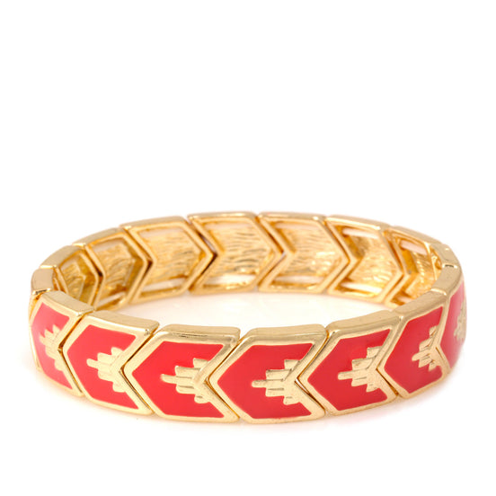 Gold Coral Epoxy Stretch Bracelet