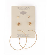GOLD 3 PAIR POST EARRINGS#SQGN1031-0004G (GE15/GE16)