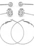 SILVER 3 PAIR POST EARRINGS#SQGN1031-0004S