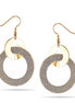 GOLD INTER LOCK GLITTER EARRING#SQGN112912