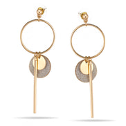 GOLD GLITTER TASSEL EARRING#SQGN112913G