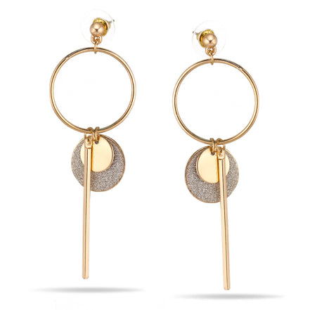 GOLD GLITTER TASSEL EARRING#SQGN112913G