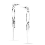 SILVER GLITTER TASSEL EARRING #SQGN112913S