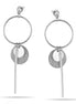 SILVER GLITTER TASSEL EARRING #SQGN112913S