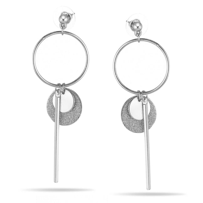 SILVER GLITTER TASSEL EARRING #SQGN112913S