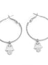 SILVER HAMSA CHARM EARRINGS #SQMJY1105-1S (MG2)