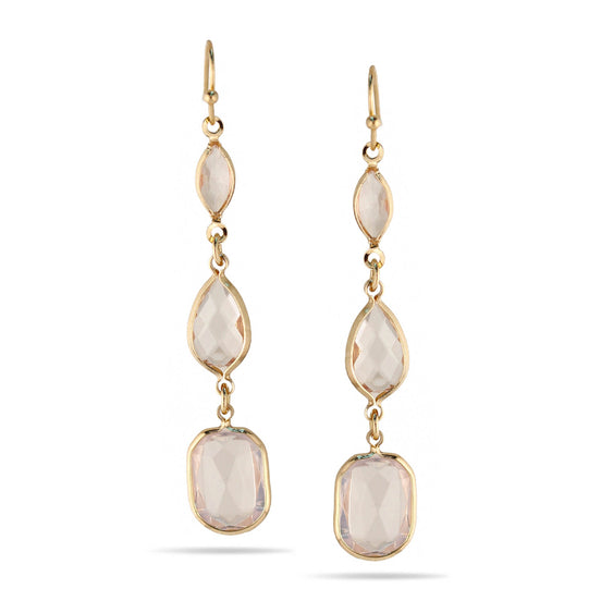 GOLD CRYSTAL CHANDELIER EARRINGS# SW19122510 (GF8)