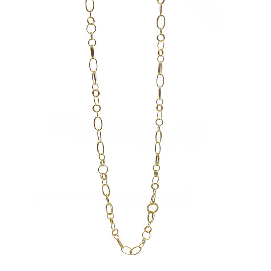 GOLD LINK CHAIN LONG NECKLACE#SQGN20010301G (IA15)