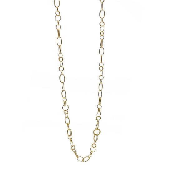 GOLD LINK CHAIN LONG NECKLACE#SQGN20010301G (IA15)