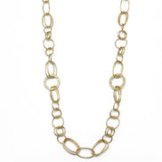 GOLD LINK CHAIN LONG NECKLACE#SQGN20010301G (IA15)