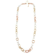TRI TONE LINK CHAIN LONG NECKLACE#SQGN20010301TR (LINE BA18)