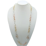 TRI TONE LINK CHAIN LONG NECKLACE#SQGN20010301TR (LINE BA18)