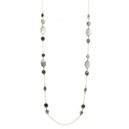 GOLD ABALONE AND MOTHER OF PEARL LONG CHAIN NECKLACE #SQGN20010319AB