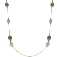 GOLD ABALONE AND MOTHER OF PEARL LONG CHAIN NECKLACE #SQGN20010319AB