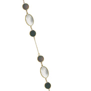 GOLD ABALONE AND MOTHER OF PEARL LONG CHAIN NECKLACE #SQGN20010319AB