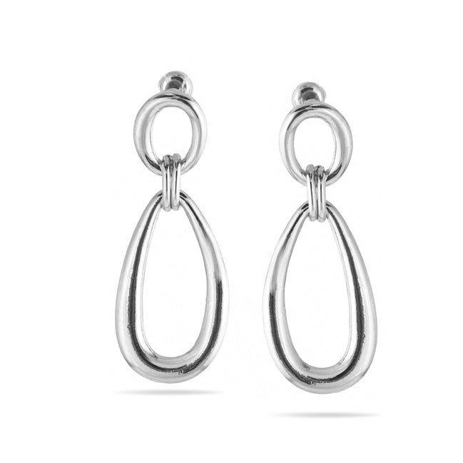 SILVER TEARDROP EARRINGS#SQGN20011003S