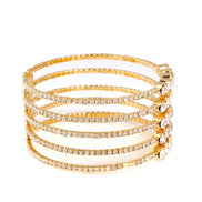 GOLD CRYSTAL COIL BRACELET SWY-18155G (KNA-B3)