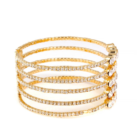 GOLD CRYSTAL COIL BRACELET SWY-18155G (KNA-B3)
