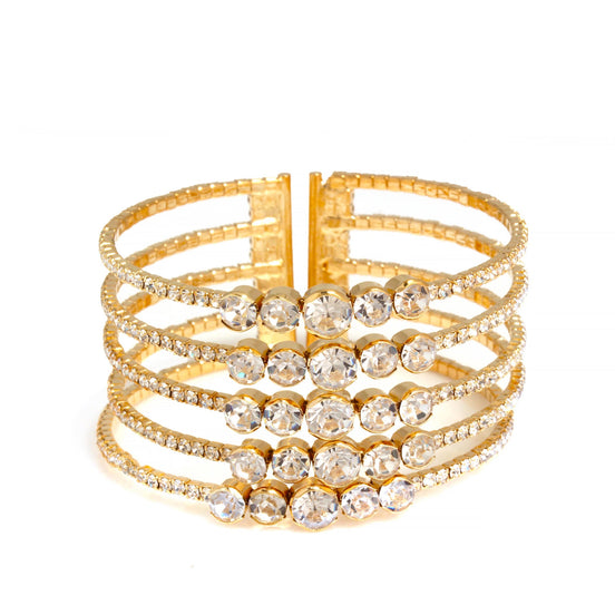 GOLD CRYSTAL COIL BRACELET SWY-18155G (KNA-B3)