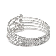 SILVER CRYSTAL COIL MEMORY WIRE BRACELET SWY-18160S(KND2)