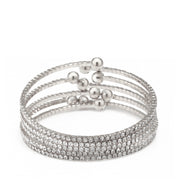 SILVER CRYSTAL COIL MEMORY WIRE BRACELET SWY-18160S(KND2)