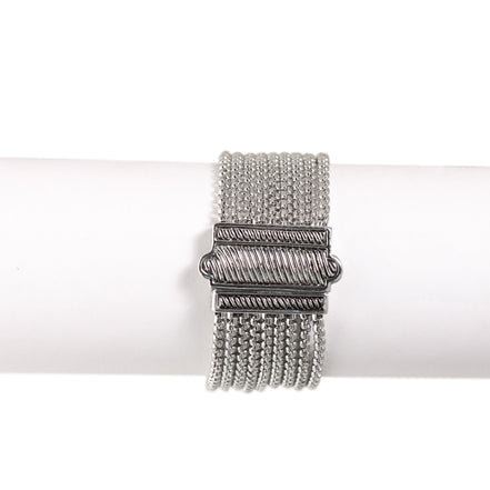 TURQUOISE TWO TONE MULTI STRANDS BRACELET 93013BR-TRQ