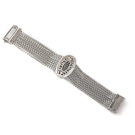 TWO TONE MULTI STRANDS PAVE CRYSTAL BRACELET 93013BR-TT