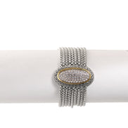 TWO TONE MULTI STRANDS PAVE CRYSTAL BRACELET 93013BR-TT