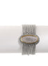 TWO TONE MULTI STRANDS PAVE CRYSTAL BRACELET 93013BR-TT
