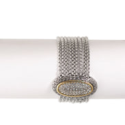 TWO TONE MULTI STRANDS PAVE CRYSTAL BRACELET 93013BR-TT