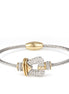 TWO TONE PAVE CRYSTAL CLASSIC CABLE BRACELET 93087BR-TTP(FA26)