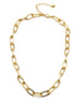 Gold Rectangle Link Chain Necklace #HNN90529GD(HE9)