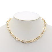 Gold Rectangle Link Chain Necklace #HNN90529GD(HE9)