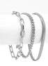 SILVER THREE ROW CHAIN BRACELET#HNB90463SL