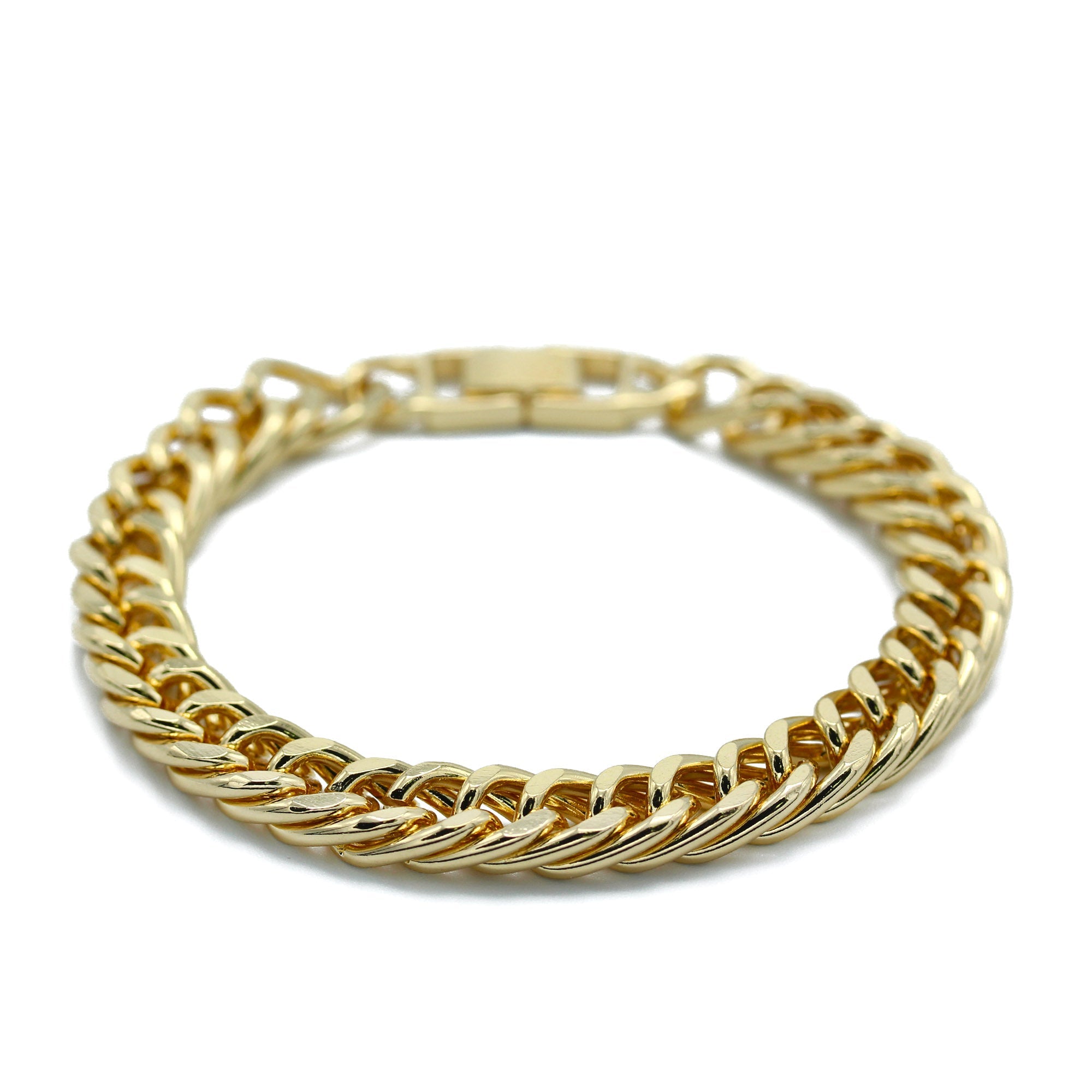 GOLD FLAT CURB CHAIN BRACELET  HNB90464GD (XE16)