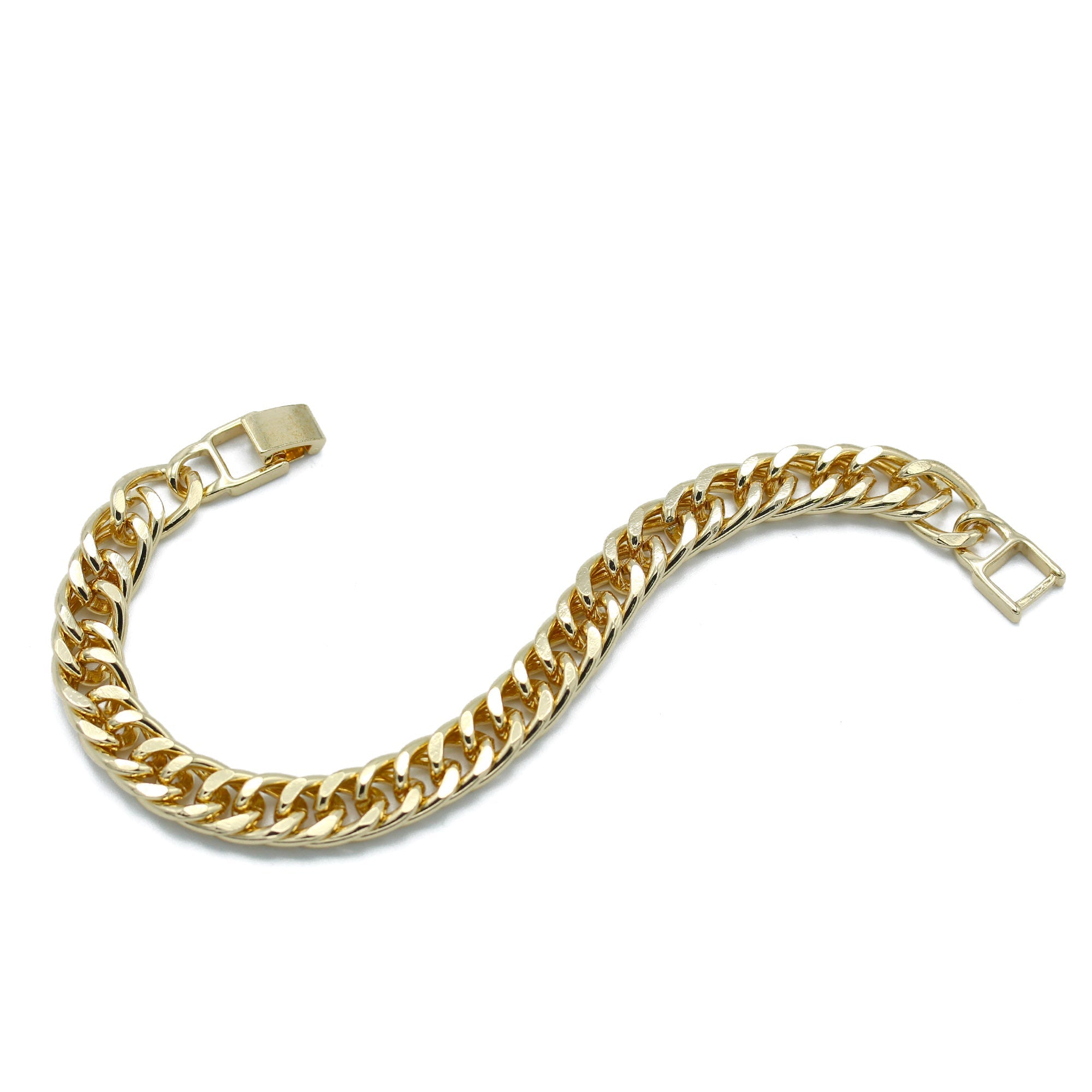 GOLD FLAT CURB CHAIN BRACELET  HNB90464GD (XE16)