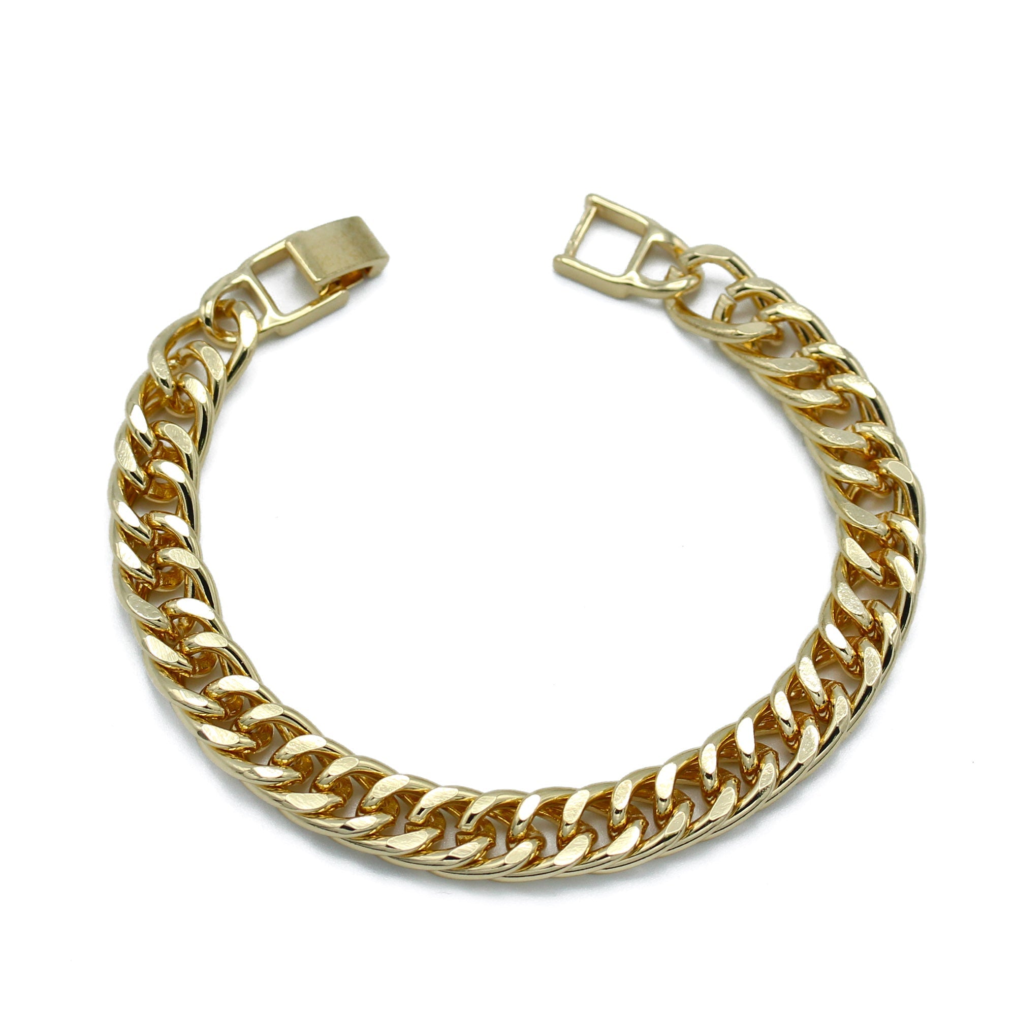 GOLD FLAT CURB CHAIN BRACELET  HNB90464GD (XE16)