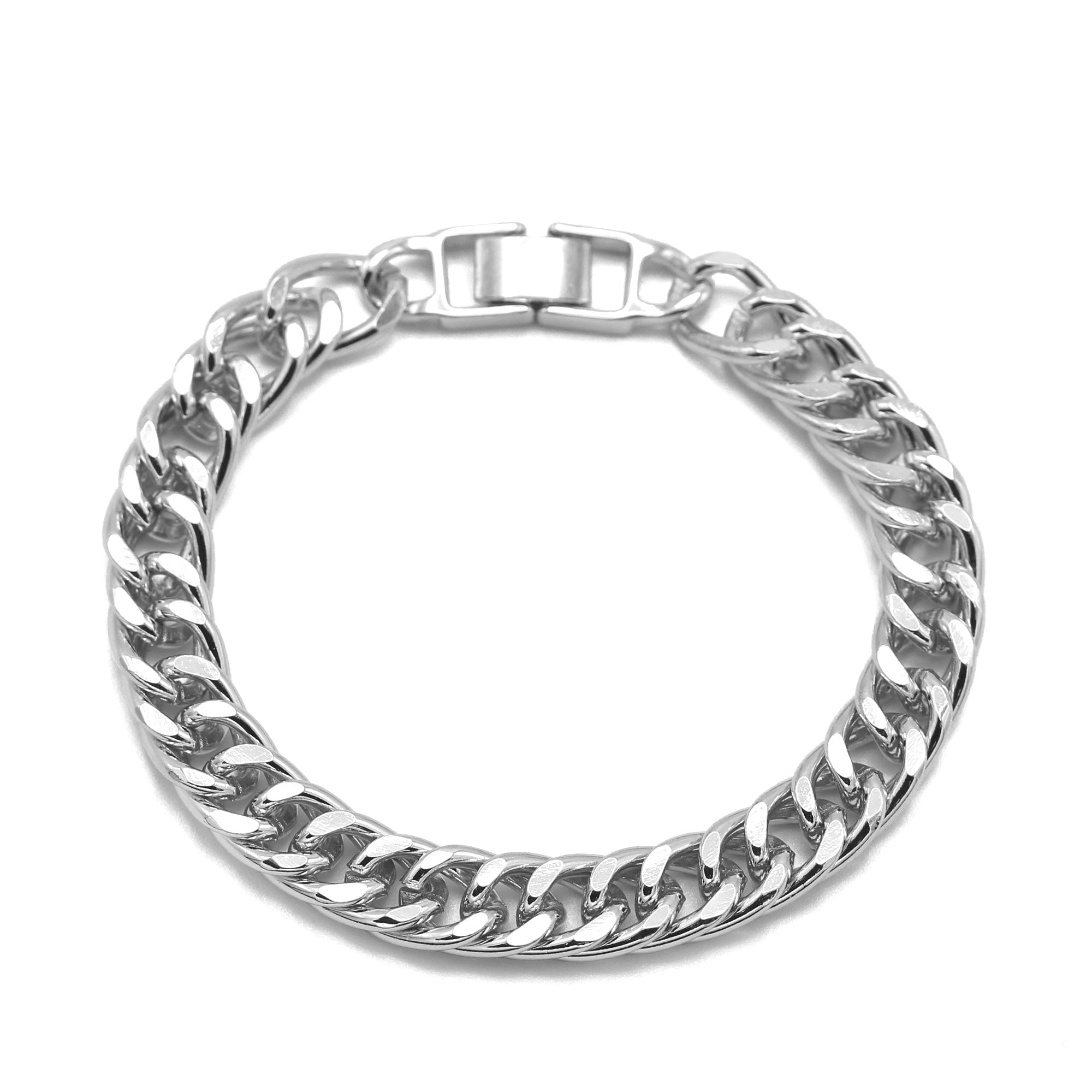 Silver Curb Chain Bracelet 7.5
