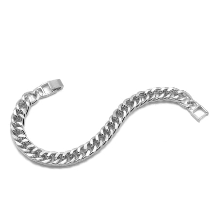 Silver Curb Chain Bracelet 7.5"– Bold Statement Link Jewelry for Men & Women# HNB90464SL (XE16)